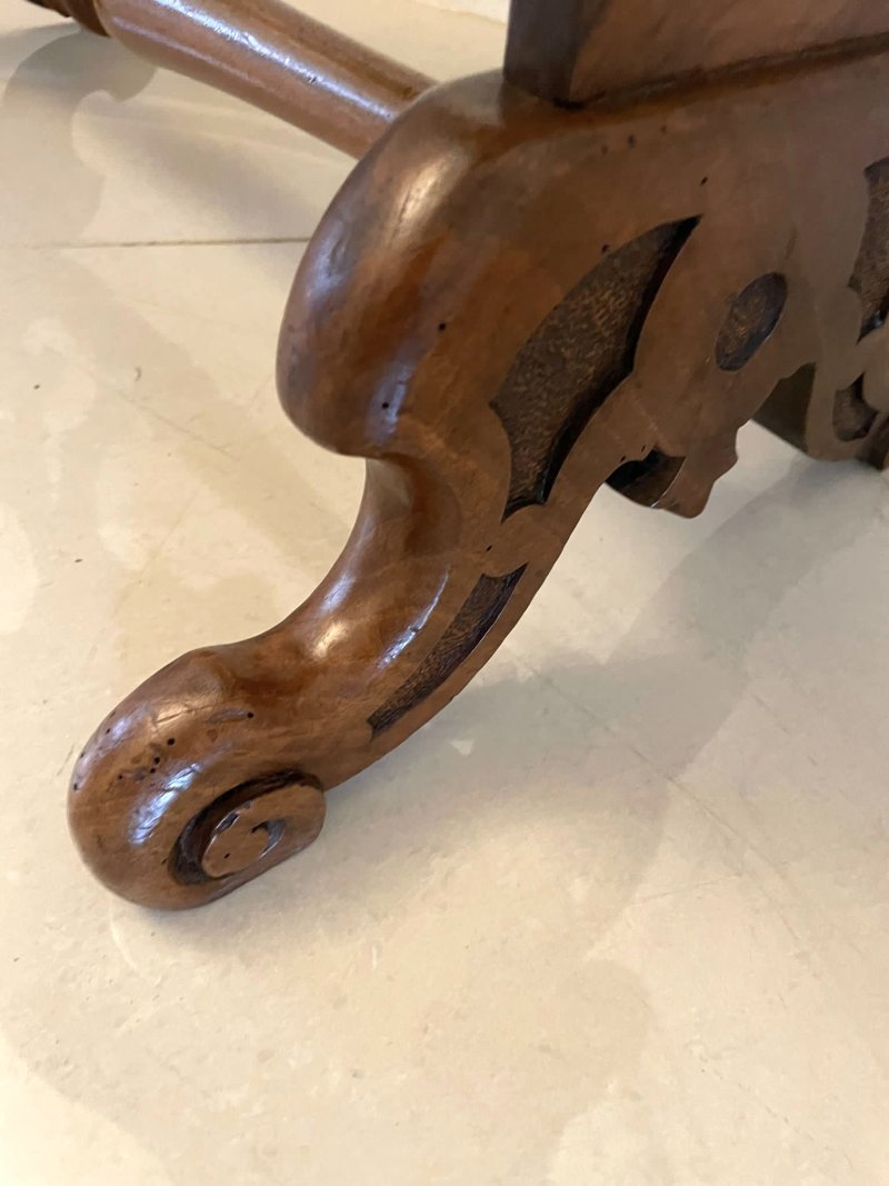 Antique Victorian Quality Burr Walnut Shaped Centre Table - Image 10